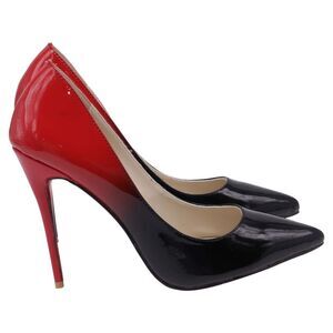Christian Louboutin Kate 120 Gradient Pumps in Red and Black Patent Leather